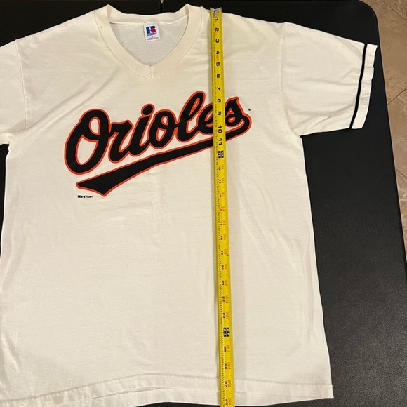 1997 Russell Athletic Orioles Tee Men’s L Cream V-Neck Vintage MLB Baseball Tee - Picture 9 of 10